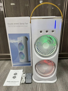 پنکه شارژی دوفن مه پاش چرخشی مدل double ended ریموت داربشرط اصلی